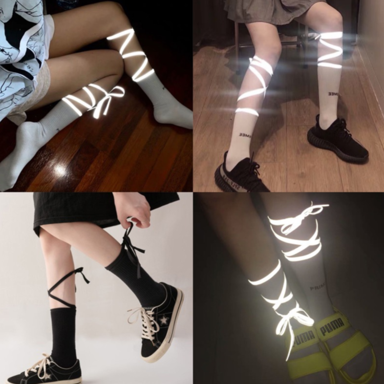 Reflective Lace-up Cross-character Socks SP15139