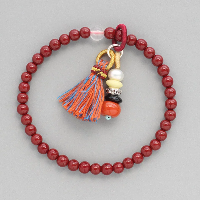 Zen Cairn Cinnabar Blessing Charm Bracelet