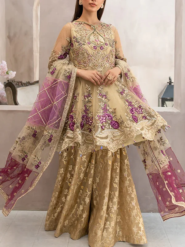 Hand-embroidered Elegant Mesh Women's Suit