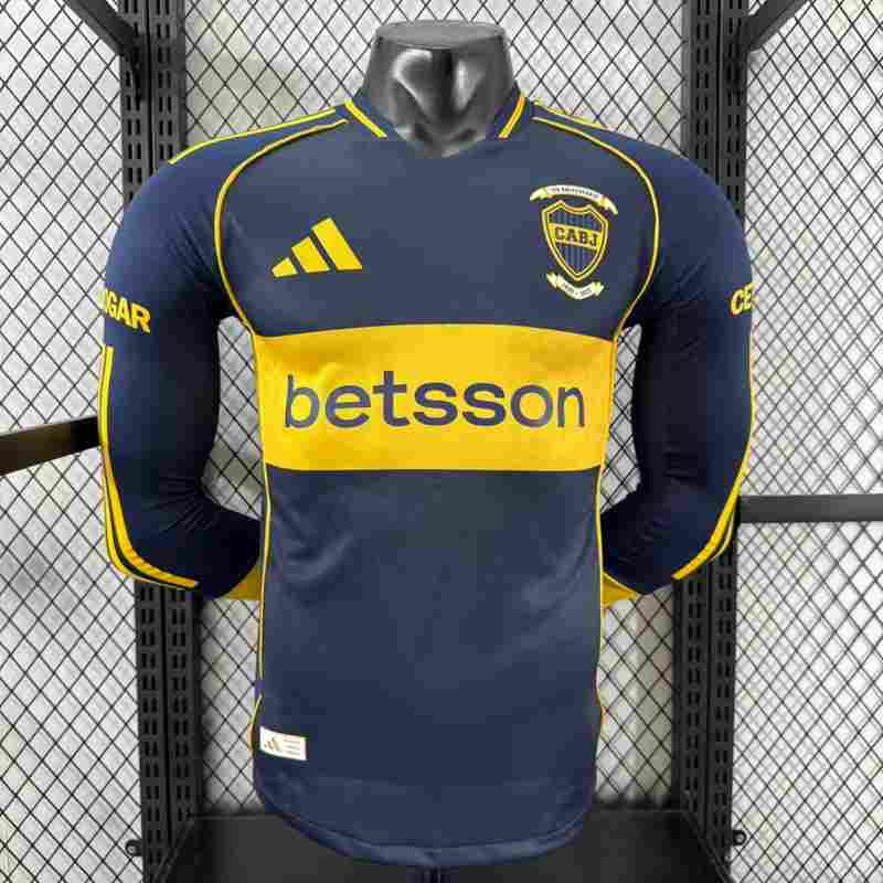 25/26 Player Boca Juniors Long Sleeve Soccer Jersey Home