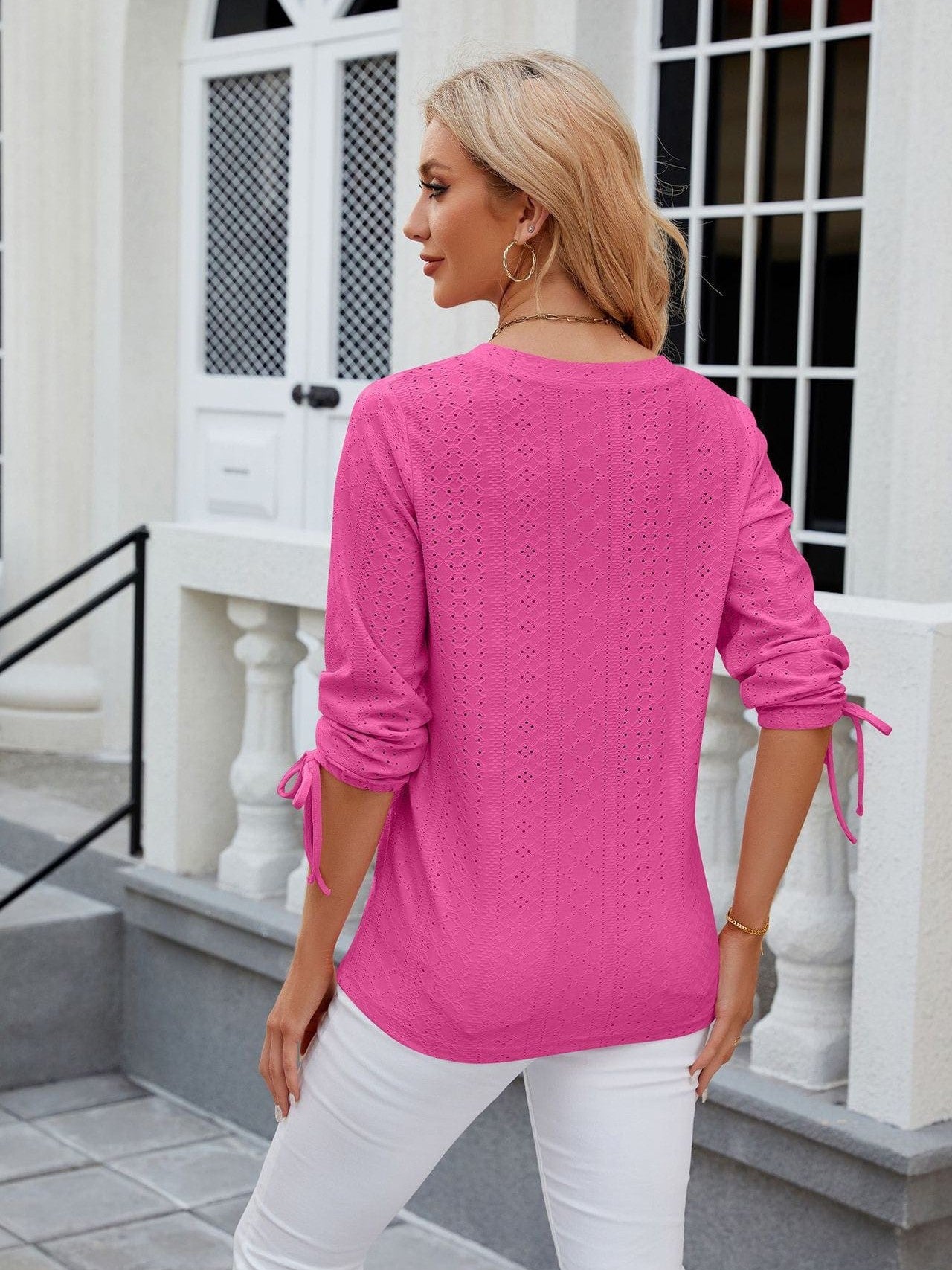 Grey Ribbed Knit Top with Short Sleeves