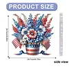 America Flag Fllower DIY Acrylic Diamond Painting Pendant Kits Home Wall Window Hanging Decor