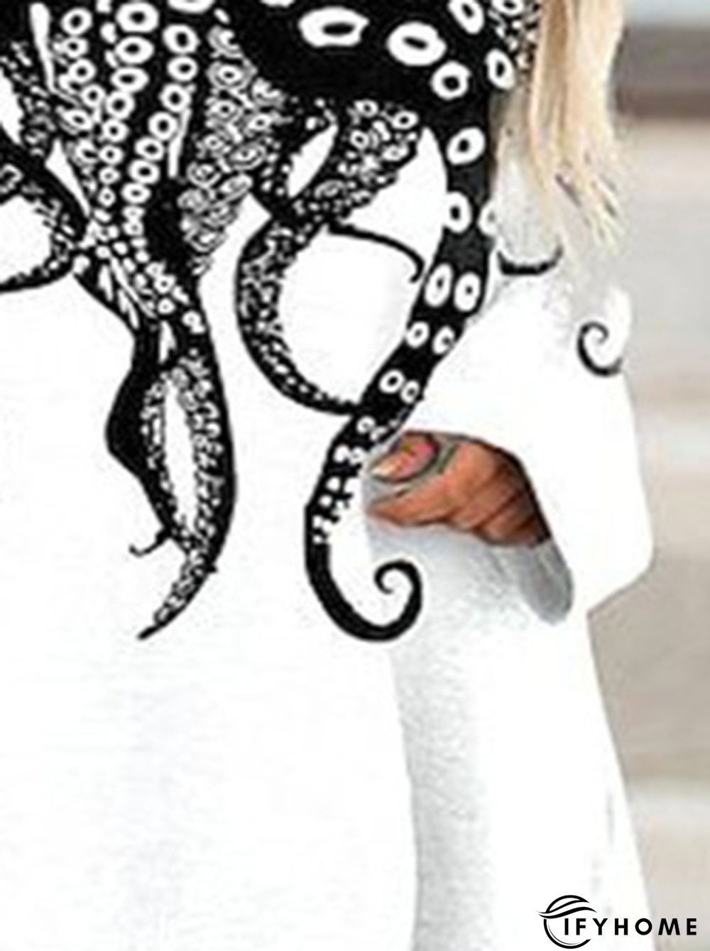 Plus Size Color Block Crew Neck Loose Casual Top | IFYHOME