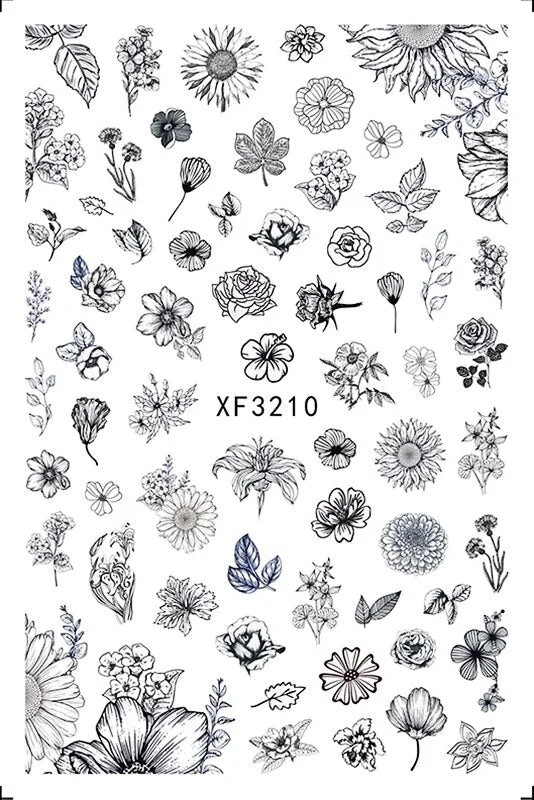 Nail Art Stickers Cactus Sticker for Nails Art Decals Avocado Adhesive Flower Leaves Manicure for Nails Design Decoration Art