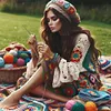 Crochet Girl With Ball Of Yarn-11CT Stamped/Counted Cross Stitch 50*50cm/19.69*19.69in tapestrymarket