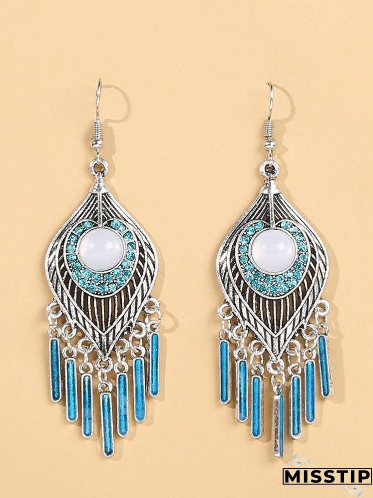 Geometric Tassel Drop Earrings