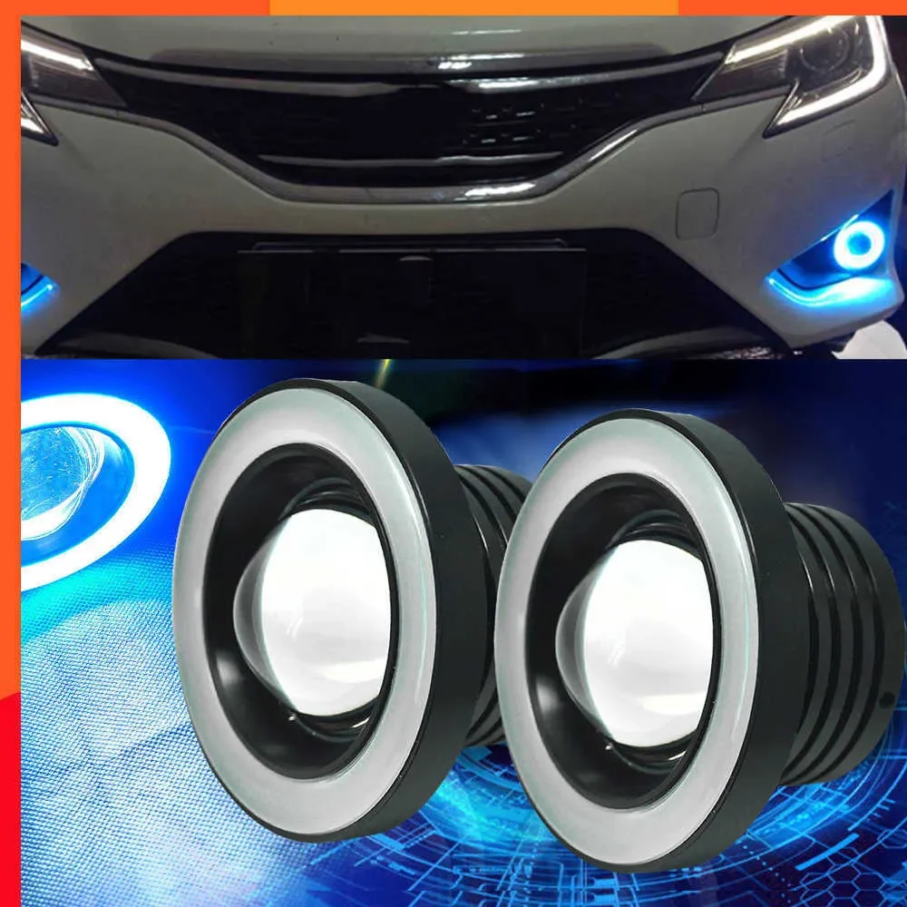 New Angel Eye Fog Circle COB Daytime Running 30W Modified Led Fisheye Light Car Exterior Accessories