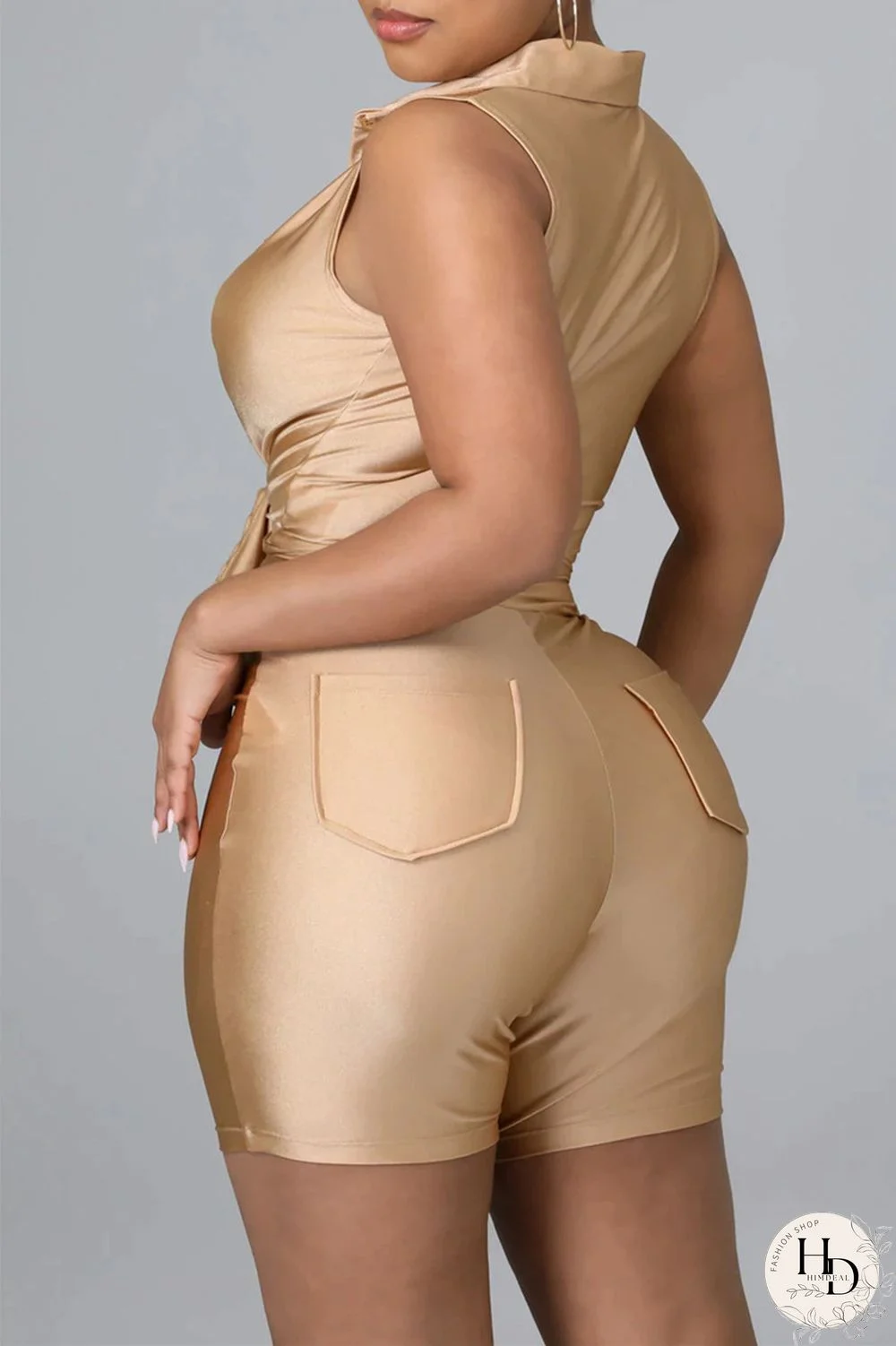 Black Fashion Casual Solid Basic Turndown Collar Sleeveless Two Pieces