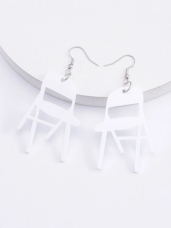 Geometric Solid Color Drop Earrings