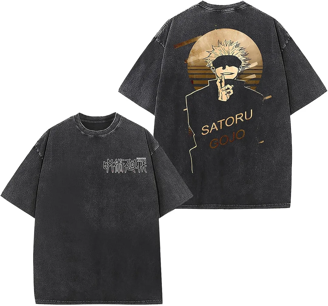 	  Jujutsu Kaisen Satoru Gojo Printed Oversize Washed T-Shirt