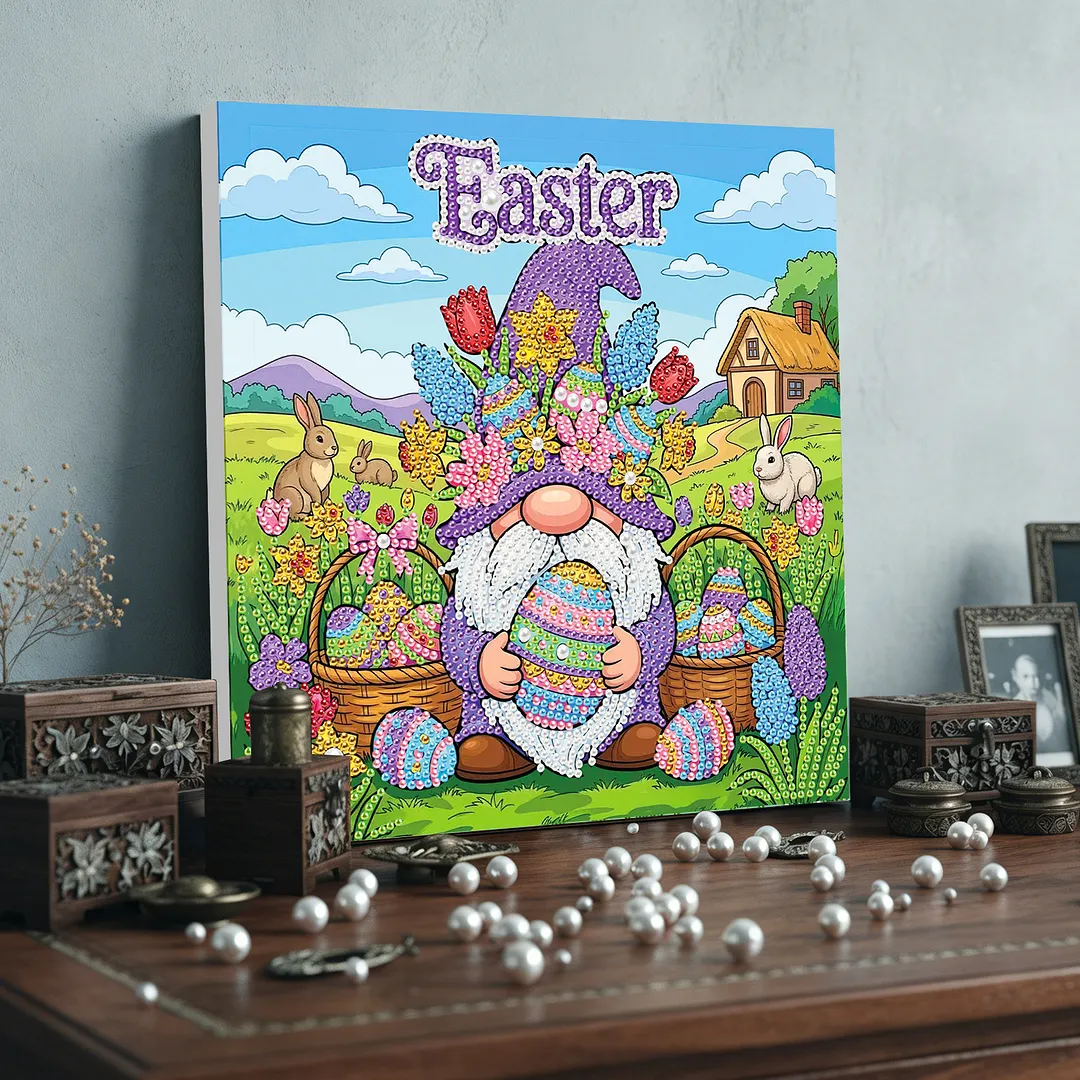 Easter Goblin DIY Pearl Painting Art Kits with Frame 25x25cm Pearl Gem Paintings Picture Arts Craft for Adults Beginners Home Wall Decor
