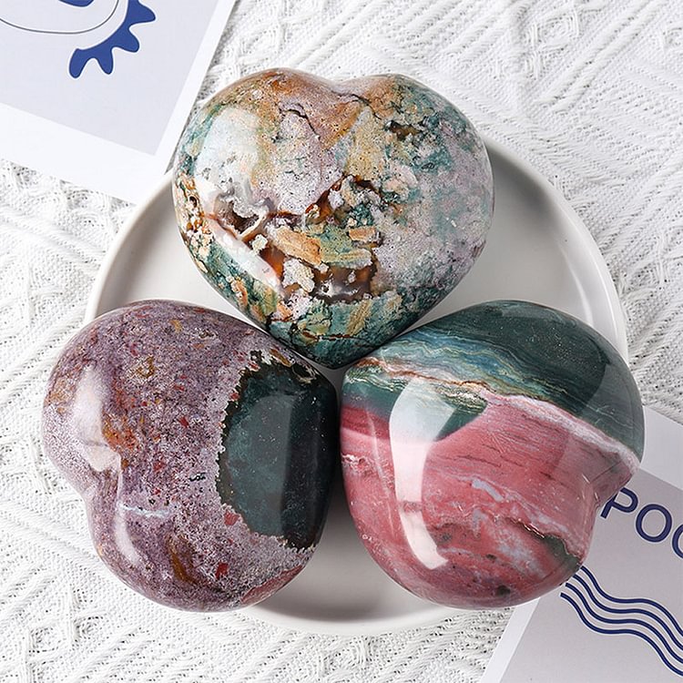 Ocean Jasper Healing Crystal Hearts