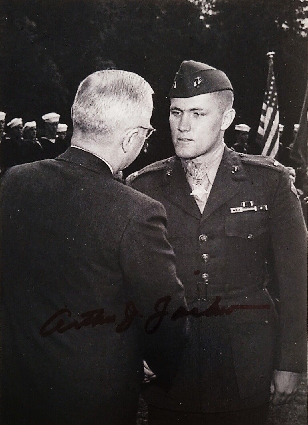 Arthur Jackson Hand Signed Autograph Photo Poster painting Medal of Honor Recipient WWII USMC