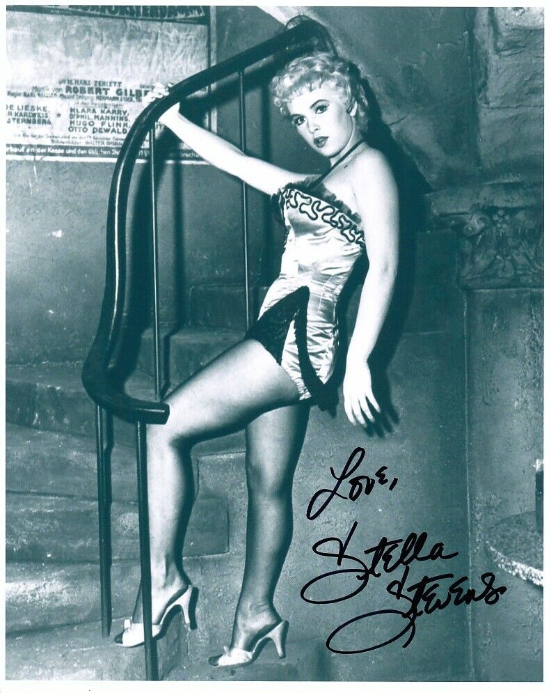 STELLA STEVENS signed YOUNG SEXY IN SILK LACE LINGERIE & HIGH HEELS 8x10 w/ coa