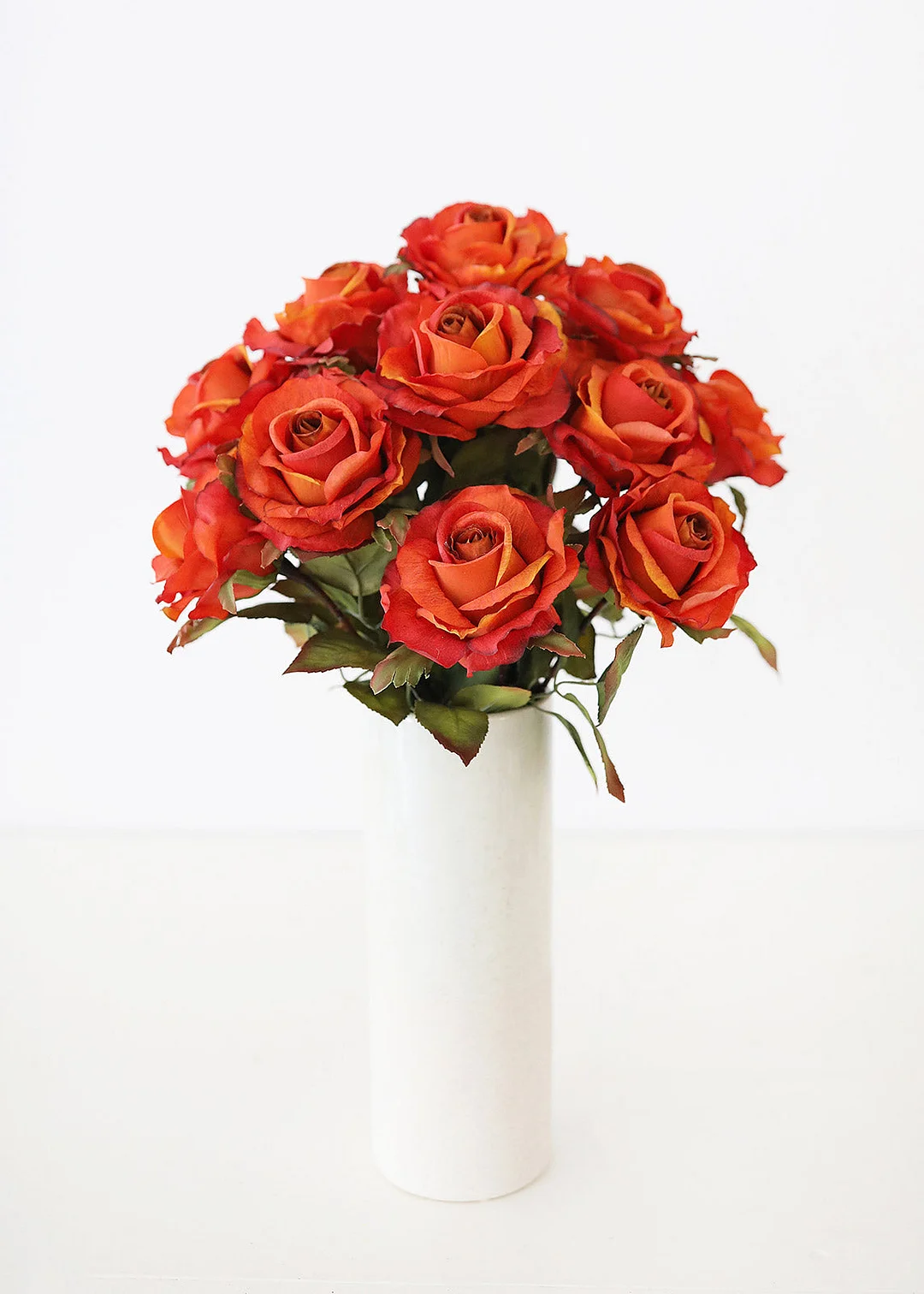 Fake Rose in Burnt Orange - 21"