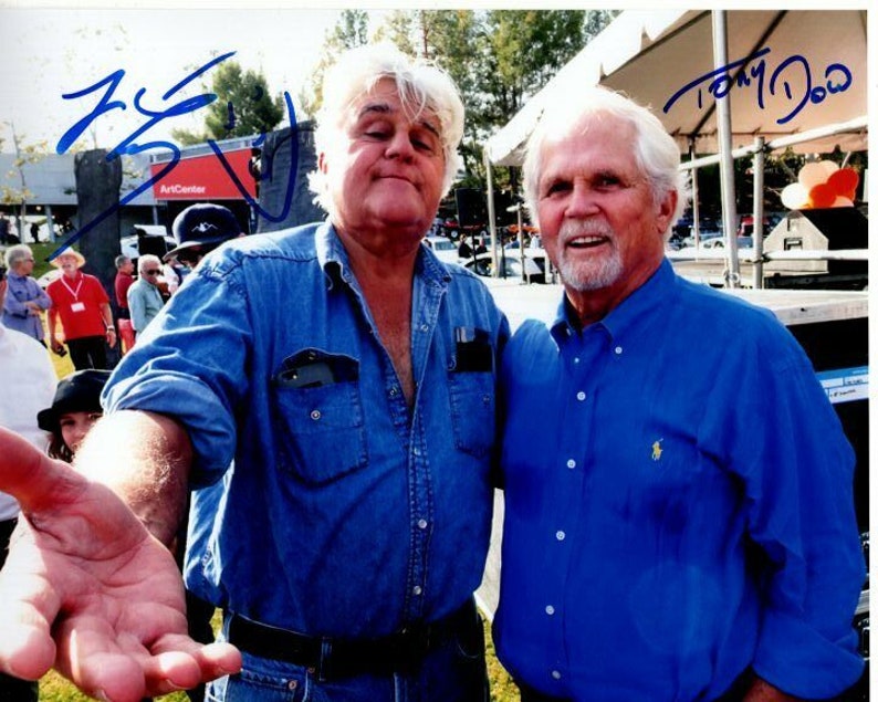 Tony dow and jay leno signed autographed 8x10 Photo Poster painting