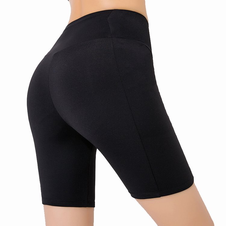 New net red yoga five pants female elastic tight hip fitness pants quick-drying run high waist sports shorts Rose Toy