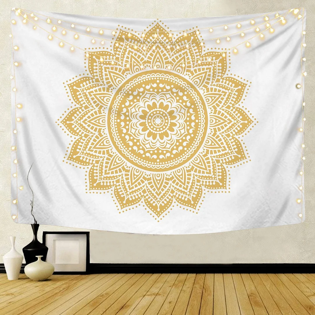 Large Mandala Pattern Indian Tapestry Wall Hanging Decoration Bohemian Beach Towel Polyester Thin Blanket Yoga Shawl Travel Mat