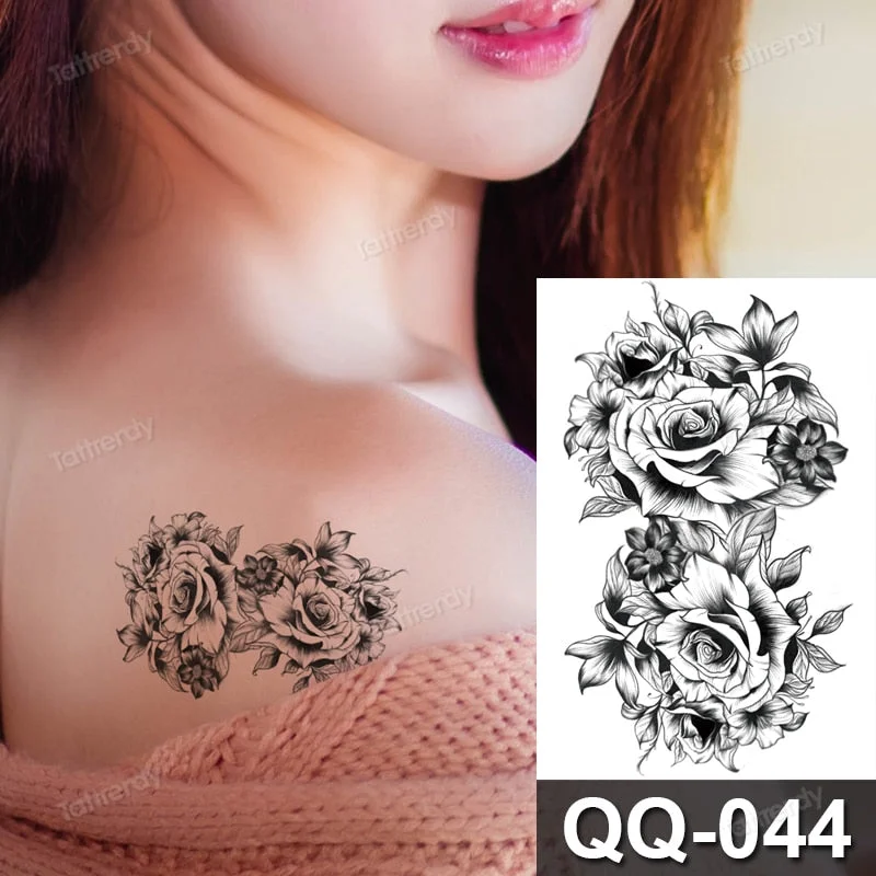 Waterproof Temporary Tattoo Sticker Tiger Lion King Compass Pattern Fake Tatto Flash Tatoo Small Body Art for Kids Women Men