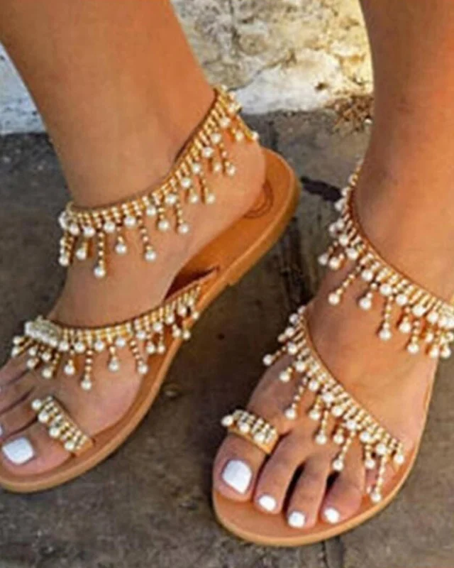 Pearl Flat Plus Size Sandals