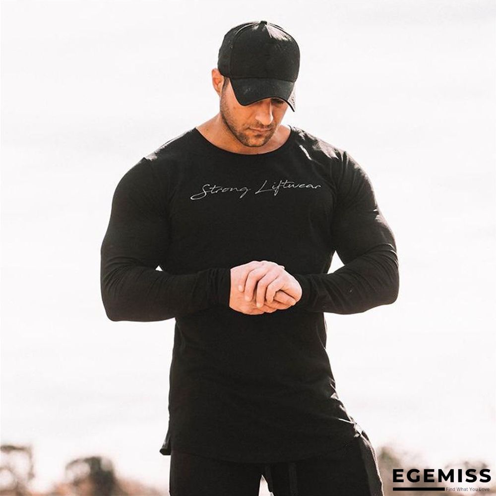 Men High-elasticity Sporting T-shirt Men long Sleeve Fitness T shirt Men's solid gyms Bodybuilding T-shirt Tee | EGEMISS