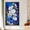 Bouquet blanc 5d DIY partiel AB carr&eacute; complet avec des kits d&rsquo;art de peinture en diamant pour adultes d&eacute;butants d&eacute;coration int&eacute;rieure peintures diamants art de pierres pr&eacute;cieuses 17,72x29,53 pouces
