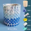 Glass Mosaic Art DIY Kit With Wood Pen Holder Square Crystal Mosaic Supplies Art Kit 