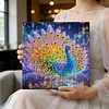 Framed Diamond Painting - Special Shaped - Peacock (25x25cm)