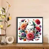 Kaninchen und Dahlie - Rundbohrer Diamantmalerei - 40*40cm