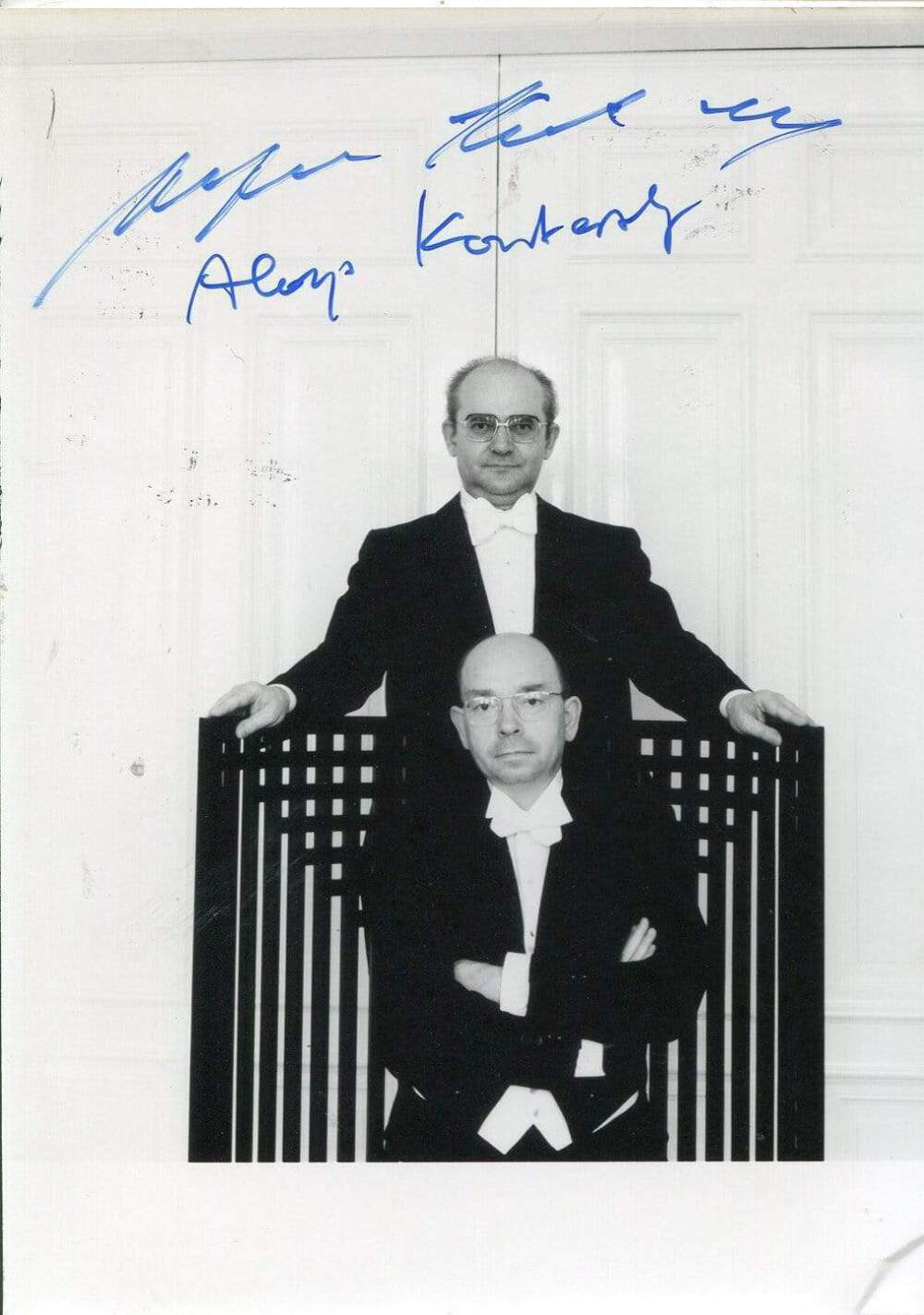 DUO-PIANIST BROTHERS Aloys & Alfons Kontarsky autographs, signed Photo Poster painting