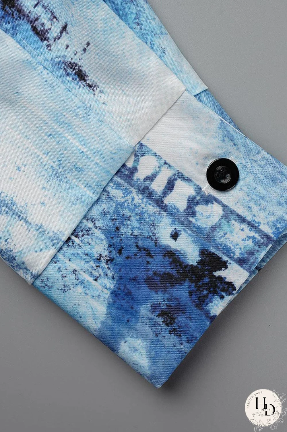 Black Pink Casual Print Patchwork Slit Turndown Collar Tops