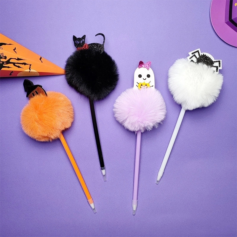 1 Piece Cat Learning School Halloween PP Rabbit Fur Cute Ballpoint Pen