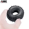 AMK 4Pcs 1.0" Rubber All Terrain 7.5mm Hex Wheels and Tires 25x50x20mm for 1/24 RC Crawler Cars Axial SCX24 90081 AXI00001 AXI00002 AXI00004 1/18 TRX4M (Silver)