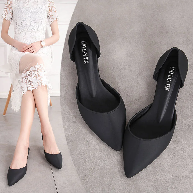 famous designer D'Orsay jelly med-high heels shoes woman pointed toe candy color pumps shallow mouth summer mules shoes sandals