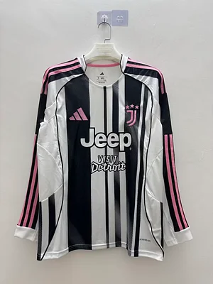 2025/2026 Long Sleeve Juventus Home Soccer Jersey 1:1 Thai Quality