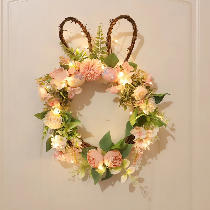 New Simulation Flower Egg Easter Wreath