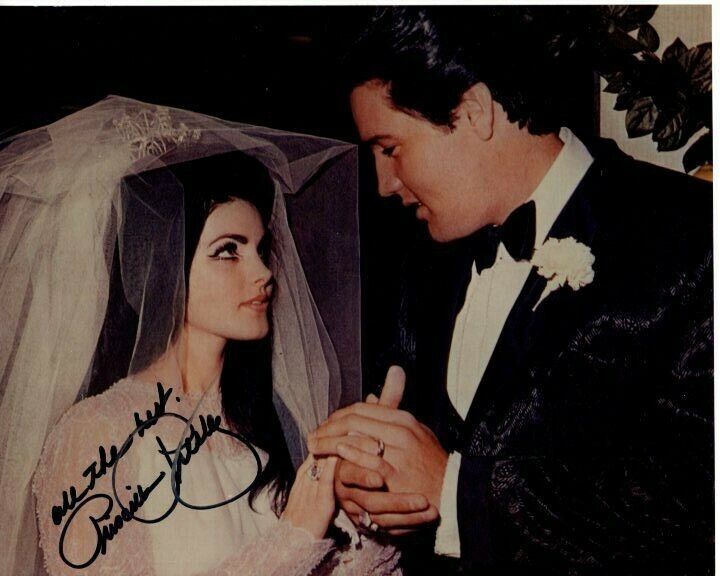 PRISCILLA PRESLEY Signed Autographed w/ ELVIS Photo Poster painting