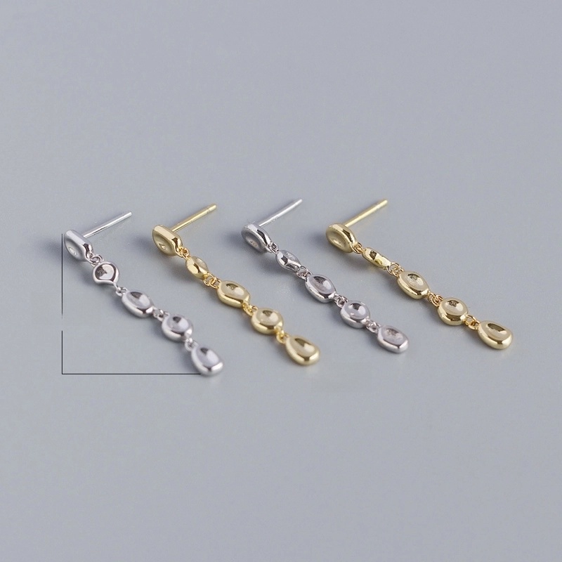 1 Pair 925 Sterling Silver Irregular Geometric Drop Earrings