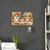 DIY Crafts Wooden Dog & Flower Diamond Painting Art Craft Wall Hooks Kit