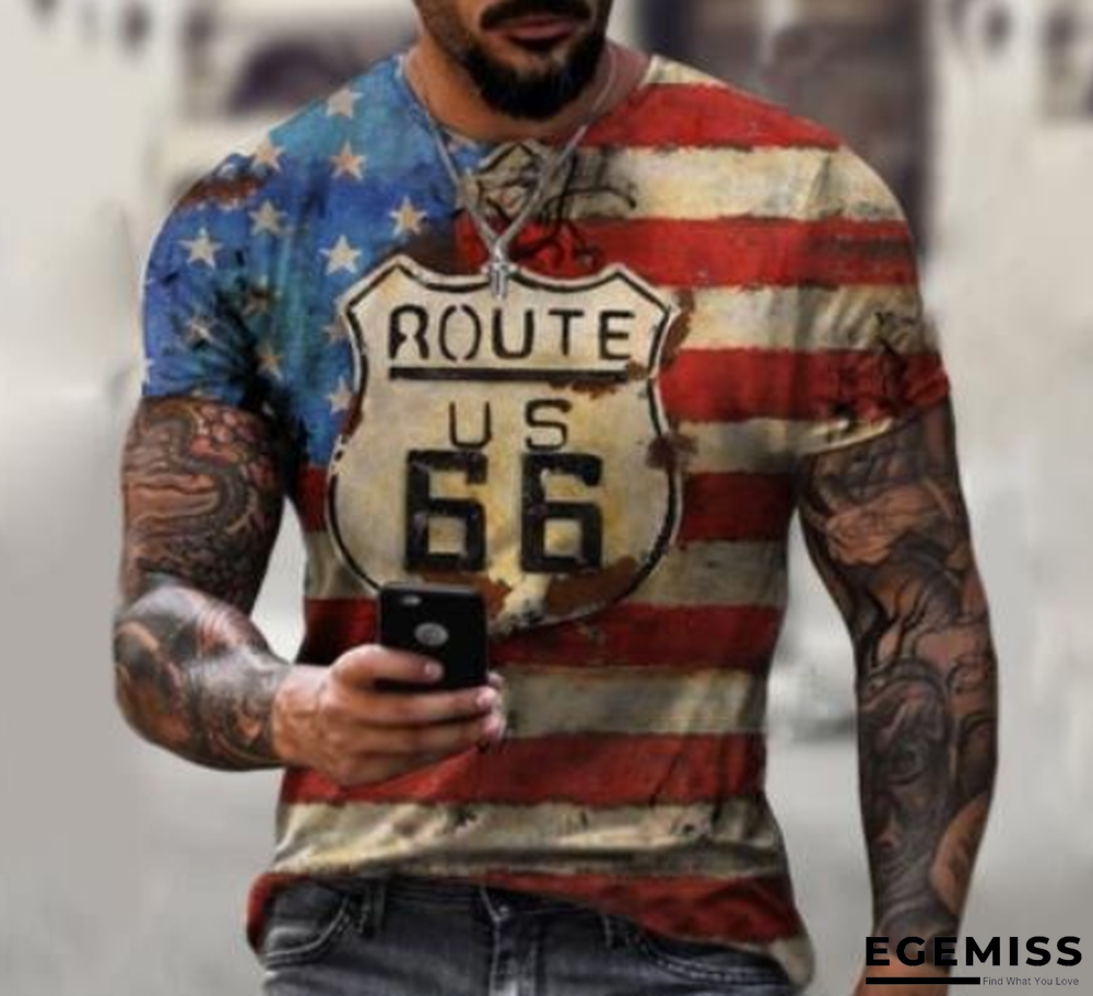 Men's Summer Youth Sport Slim Print Large Size T-shirt | EGEMISS