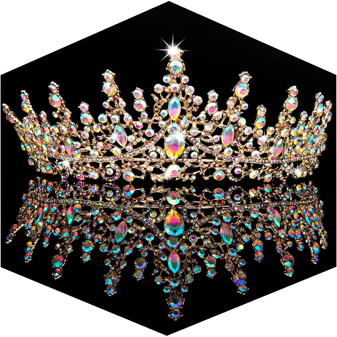 🔥Hot Sale 49% Off🔥Princess Tiara for Bride Headpieces for Birthday Pageant Halloween Costume