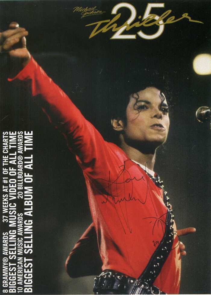 MICHAEL JACKSON Signed 'Thriller' Photo Poster paintinggraph - Pop Singer / Vocalist - preprint