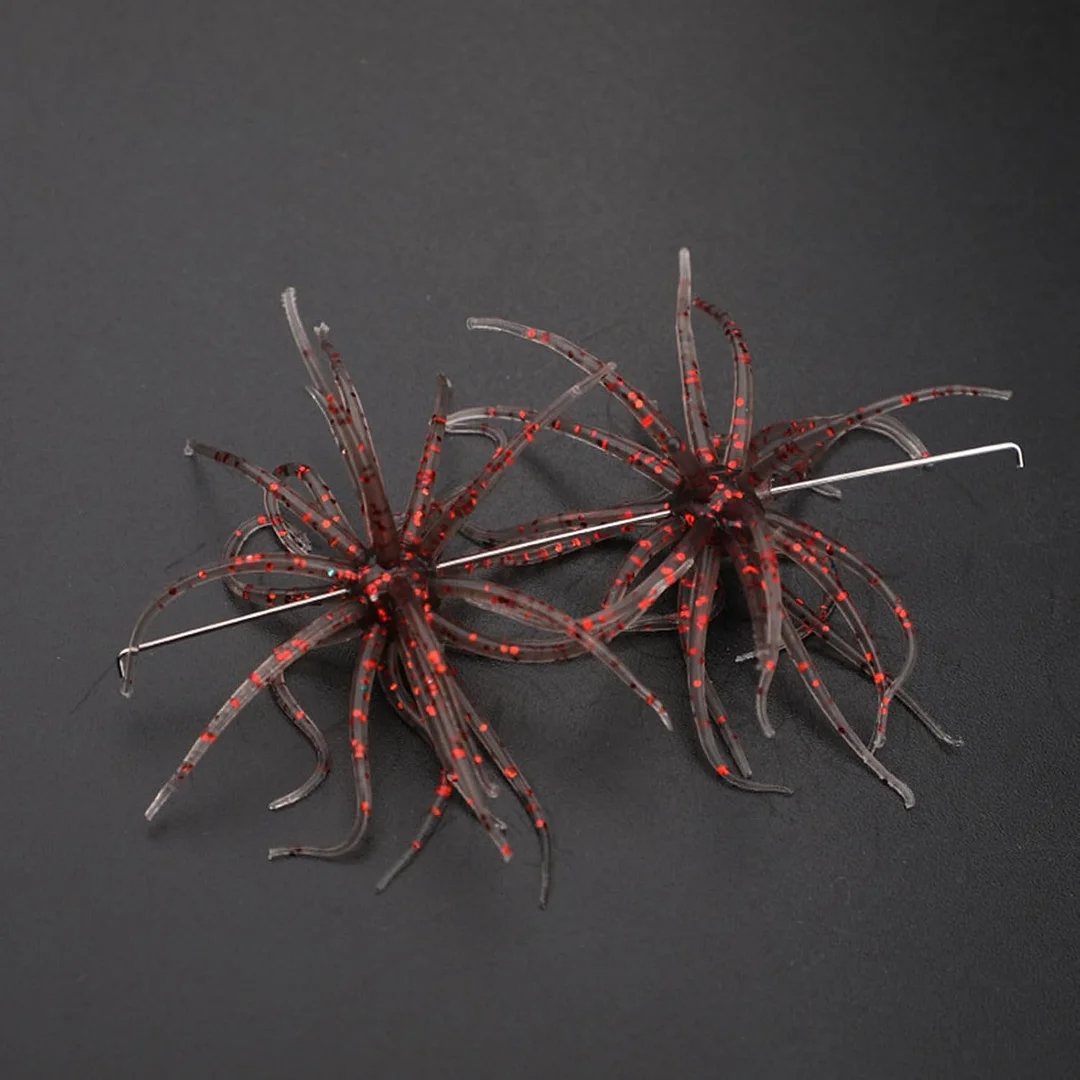 2Pcs Fishing Lures Soft Urchins Fish Lures Simulation Urchins Fishing Baits Soft Swimming Lures Slow Floating Lures Set