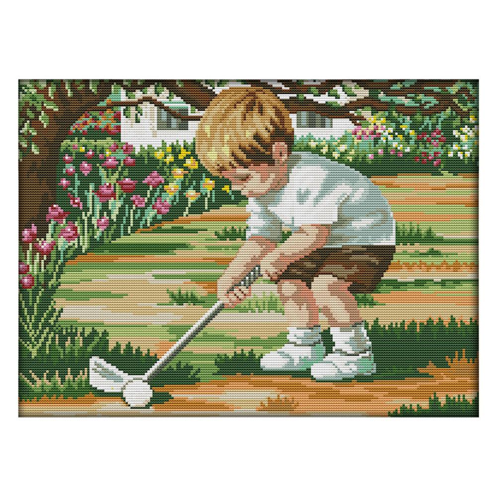 

The future of golf - 14CT Stamped Cross Stitch - 43*33cm, 501 Original