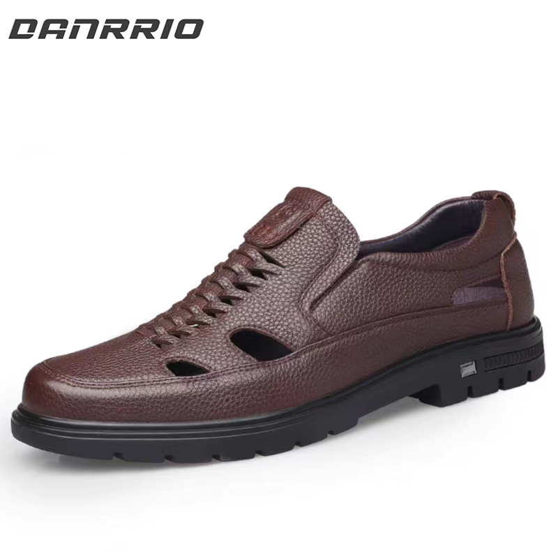 DANRRIO Cowhide Hollow Breathable Sandals|Casual Loafers size 38-47 DANRRIO.COM DANRRIO