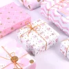 Pink Golden Dots Festive Gift Package Wrapping Paper