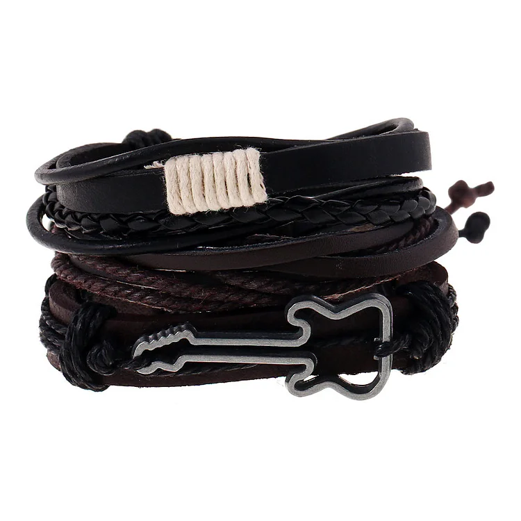 Men's simple retro woven cowhide bracelet