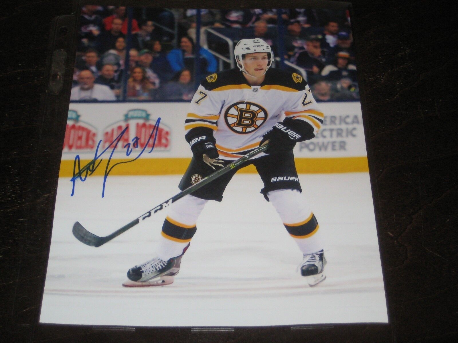 AUSTIN CZARNIK autographed BOSTON BRUINS 8X10 Photo Poster painting