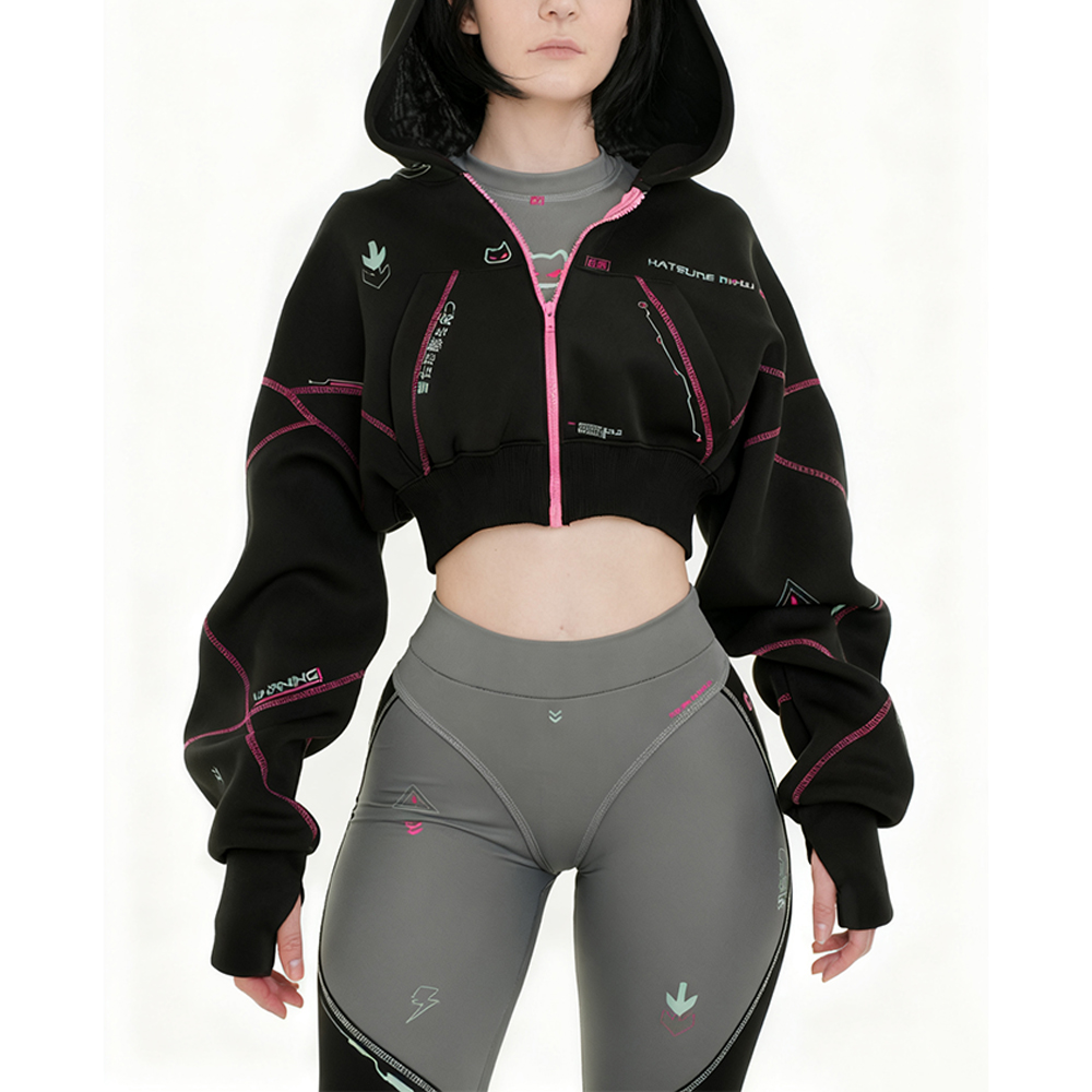 Cyberpunk Futuristic Mechanical Style Women's Sports Yoga Outfit Set