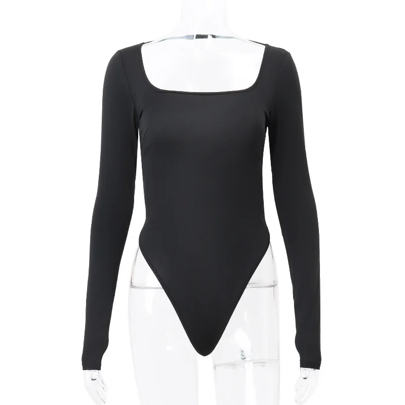 Pongl Pongl Women's Fall 2023 New Sexy Hot Girl U Collar Hollow Out Temperament Slim Long Sleeve Jumpsuit Woman